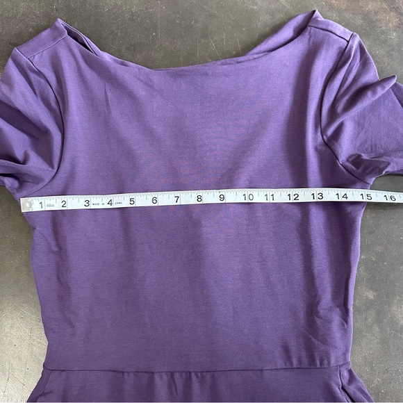 NWT Pact Organic Cotton Fit & Flare Open Twist Back Midi Dress With Pockets - Picture 2 of 12